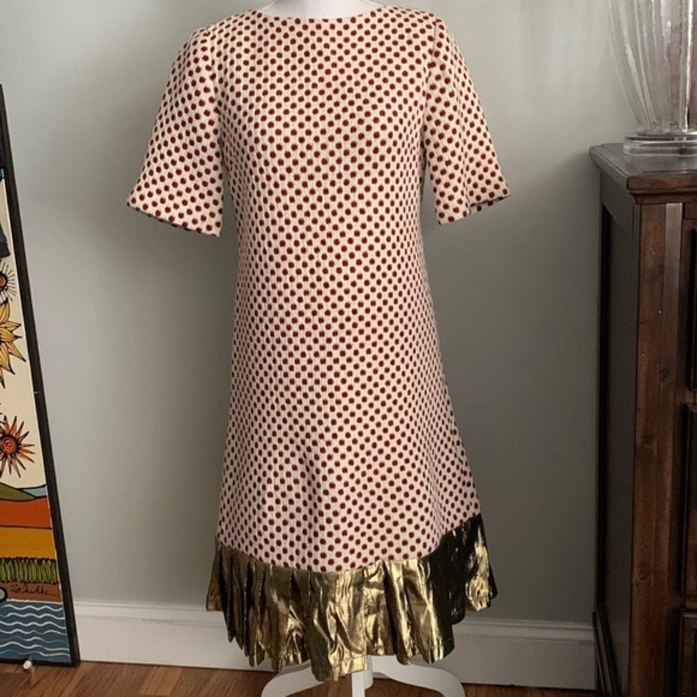 Alice & Olivia polka dot dress with metallic accents